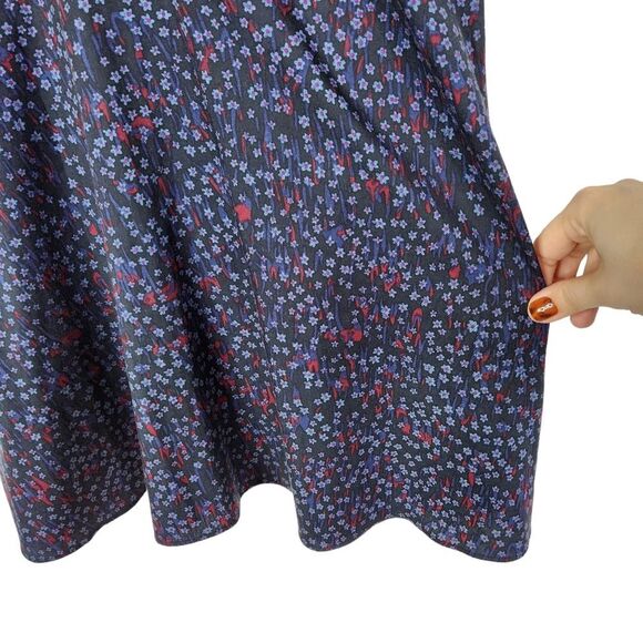 AND OTHER STORIES Dress Womens 8 Blue Floral Fit Flare Shirtdress Long Sleeve - Picture 7 of 10